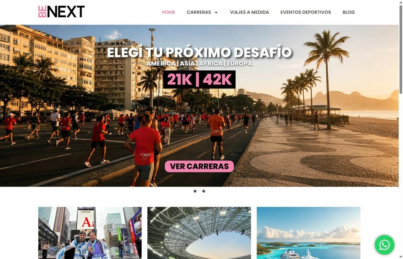Captura de la web de Be Next